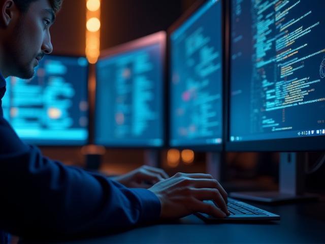 Developer coding APIs and integrating blockchain nodes